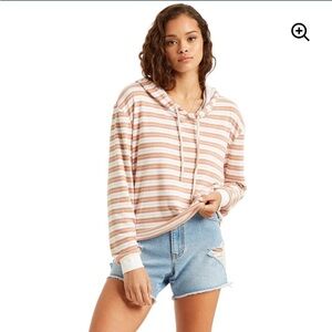 BILLBONG women’s Making Waves super soft lightweight Terry striped hoodie Large